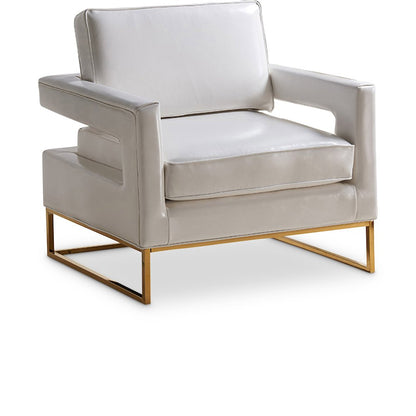 Amelia White Vegan Leather Accent Chair