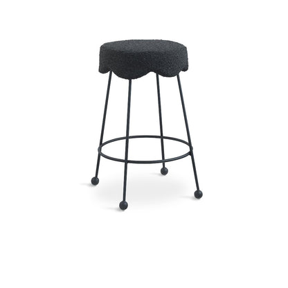 Fleur Black Fabric Counter Stool