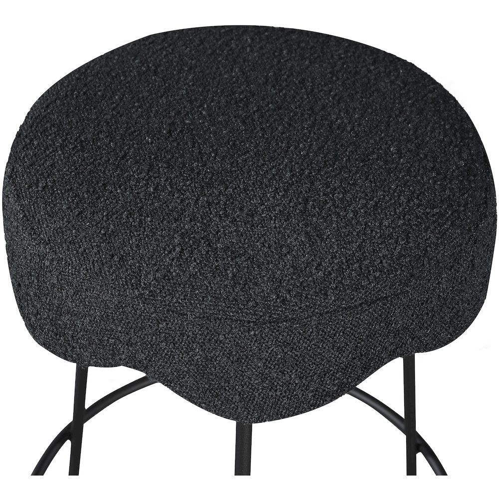 Fleur Black Fabric Counter Stool
