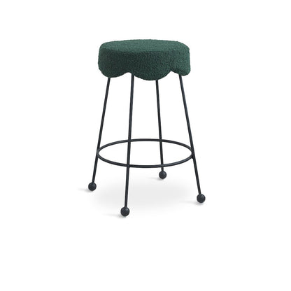 Fleur Green Fabric Counter Stool