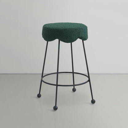 Fleur Green Fabric Counter Stool