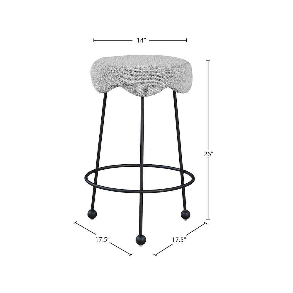 Fleur Grey Fabric Counter Stool