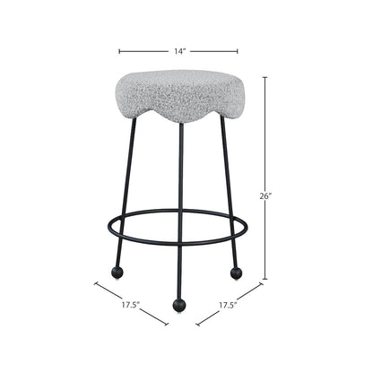 Fleur Grey Fabric Counter Stool