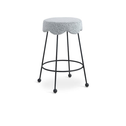 Fleur Grey Fabric Counter Stool