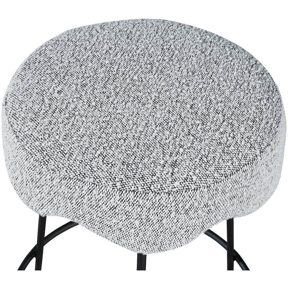 Fleur Grey Fabric Counter Stool