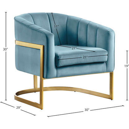 Carter Aqua Velvet Accent Chair