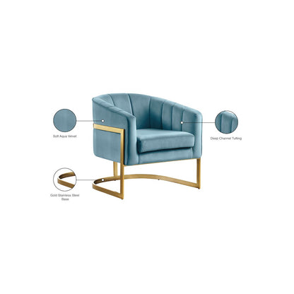Carter Aqua Velvet Accent Chair