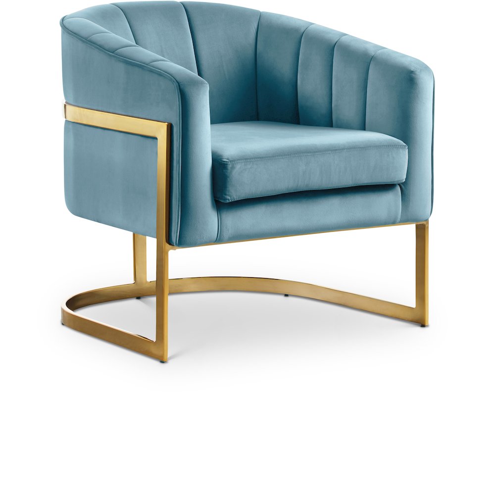 Carter Aqua Velvet Accent Chair