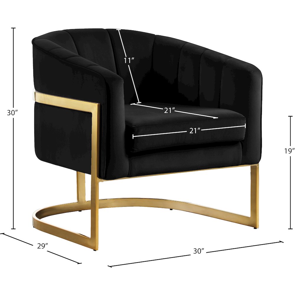 Carter Black Velvet Accent Chair