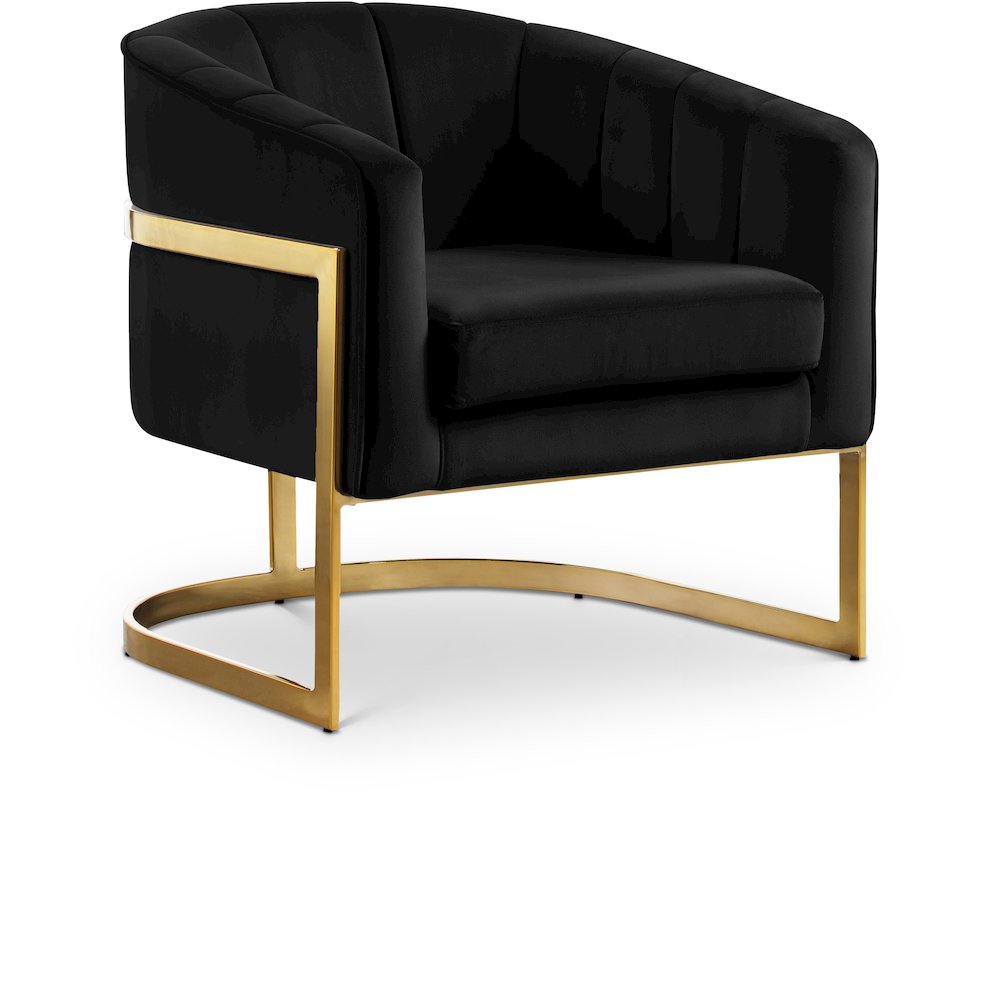 Carter Black Velvet Accent Chair