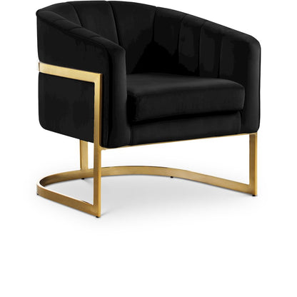 Carter Black Velvet Accent Chair