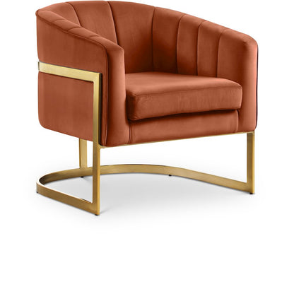 Carter Cognac Velvet Accent Chair