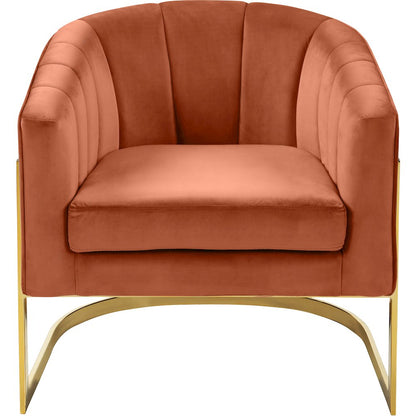 Carter Cognac Velvet Accent Chair