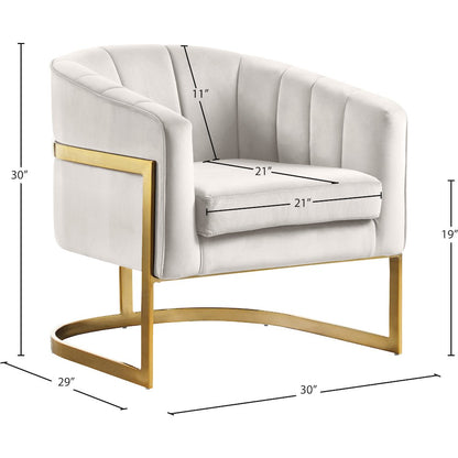 Carter Cream Velvet Accent Chair