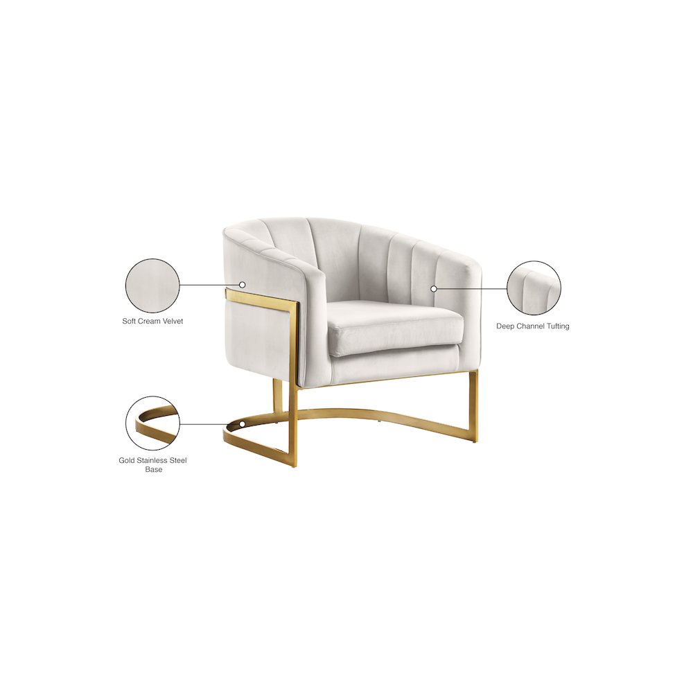 Carter Cream Velvet Accent Chair