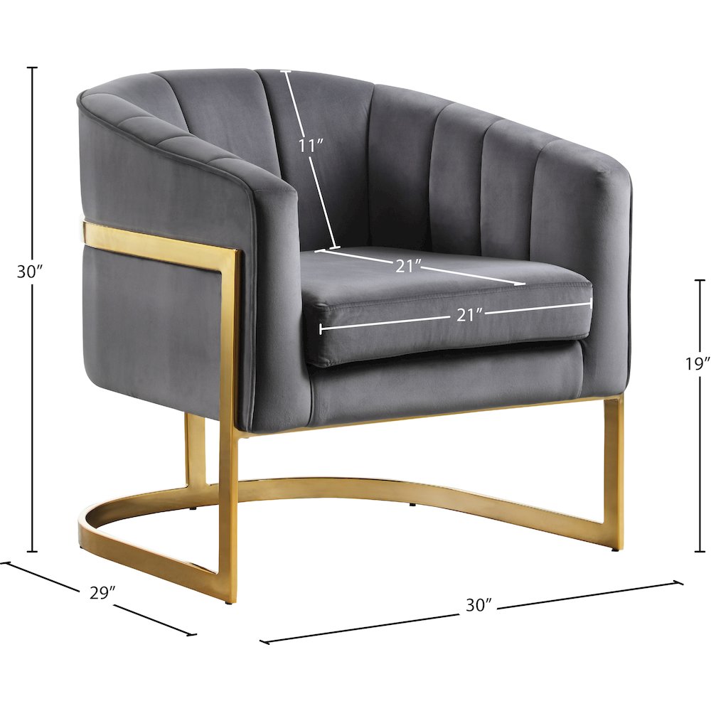 Carter Grey Velvet Accent Chair