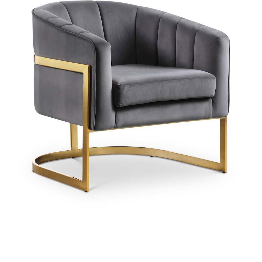 Carter Grey Velvet Accent Chair