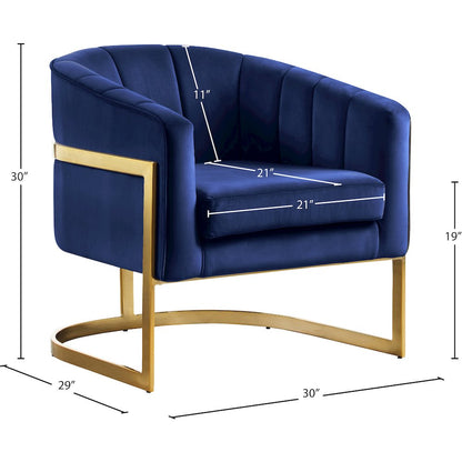 Carter Navy Velvet Accent Chair