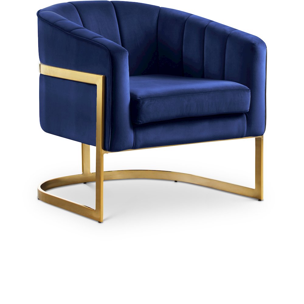 Carter Navy Velvet Accent Chair