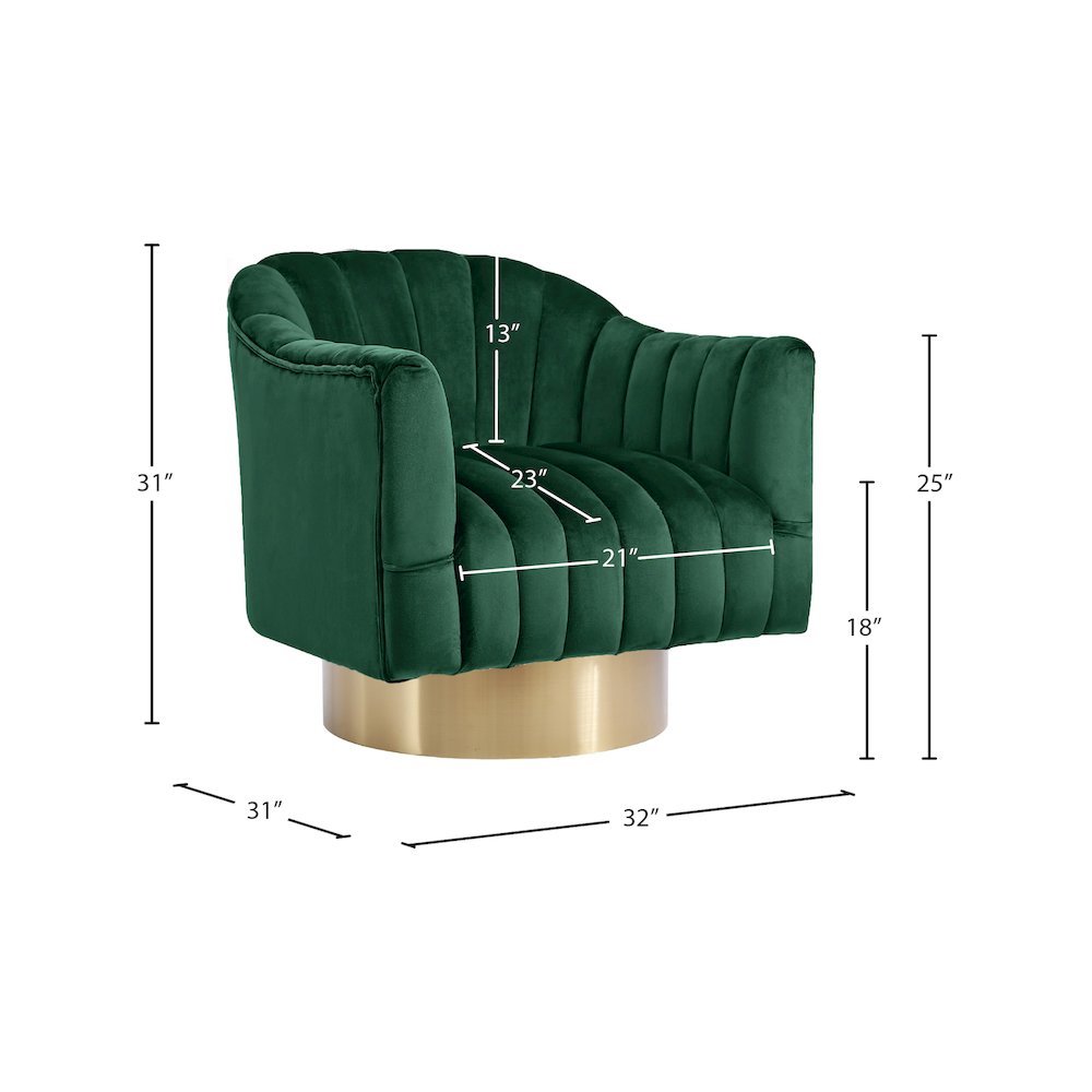 Farrah Green Velvet Accent Chair