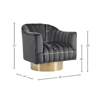 Farrah Grey Velvet Accent Chair