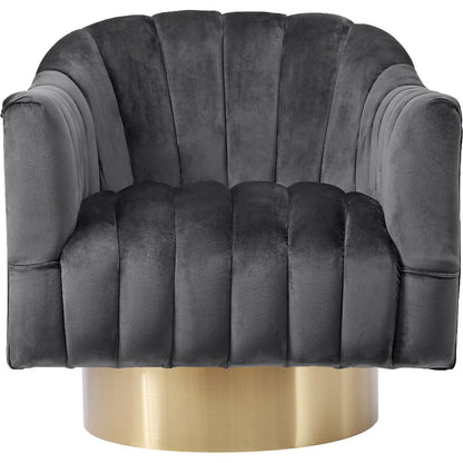Farrah Grey Velvet Accent Chair
