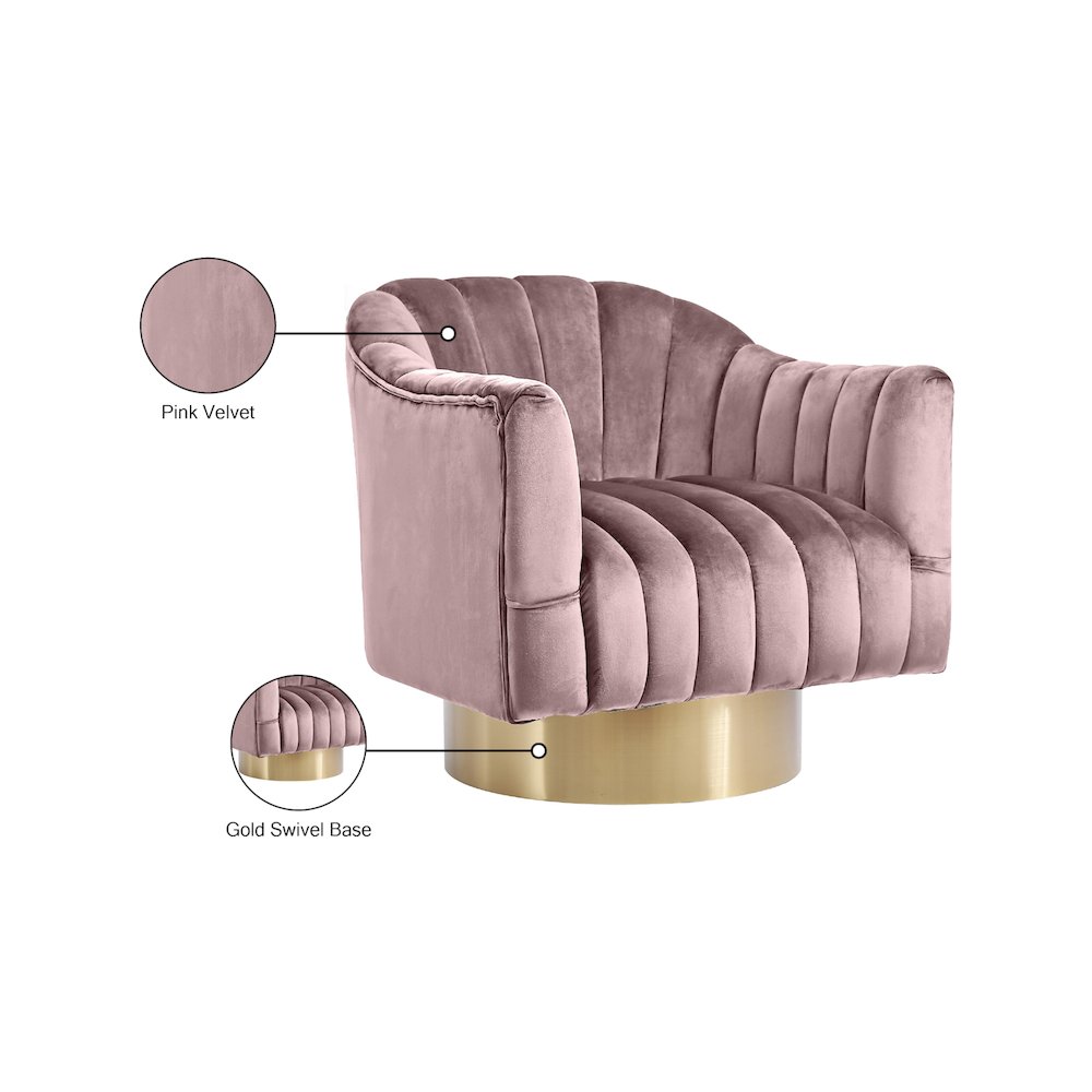 Farrah Pink Velvet Accent Chair