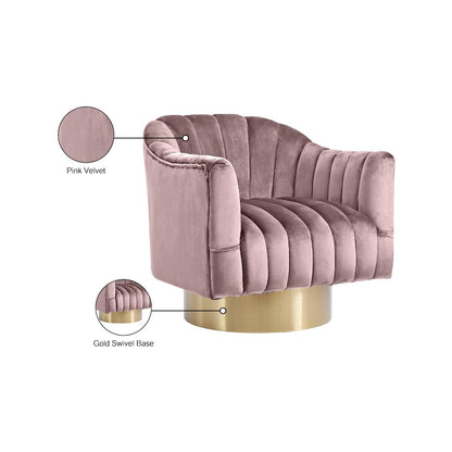 Farrah Pink Velvet Accent Chair