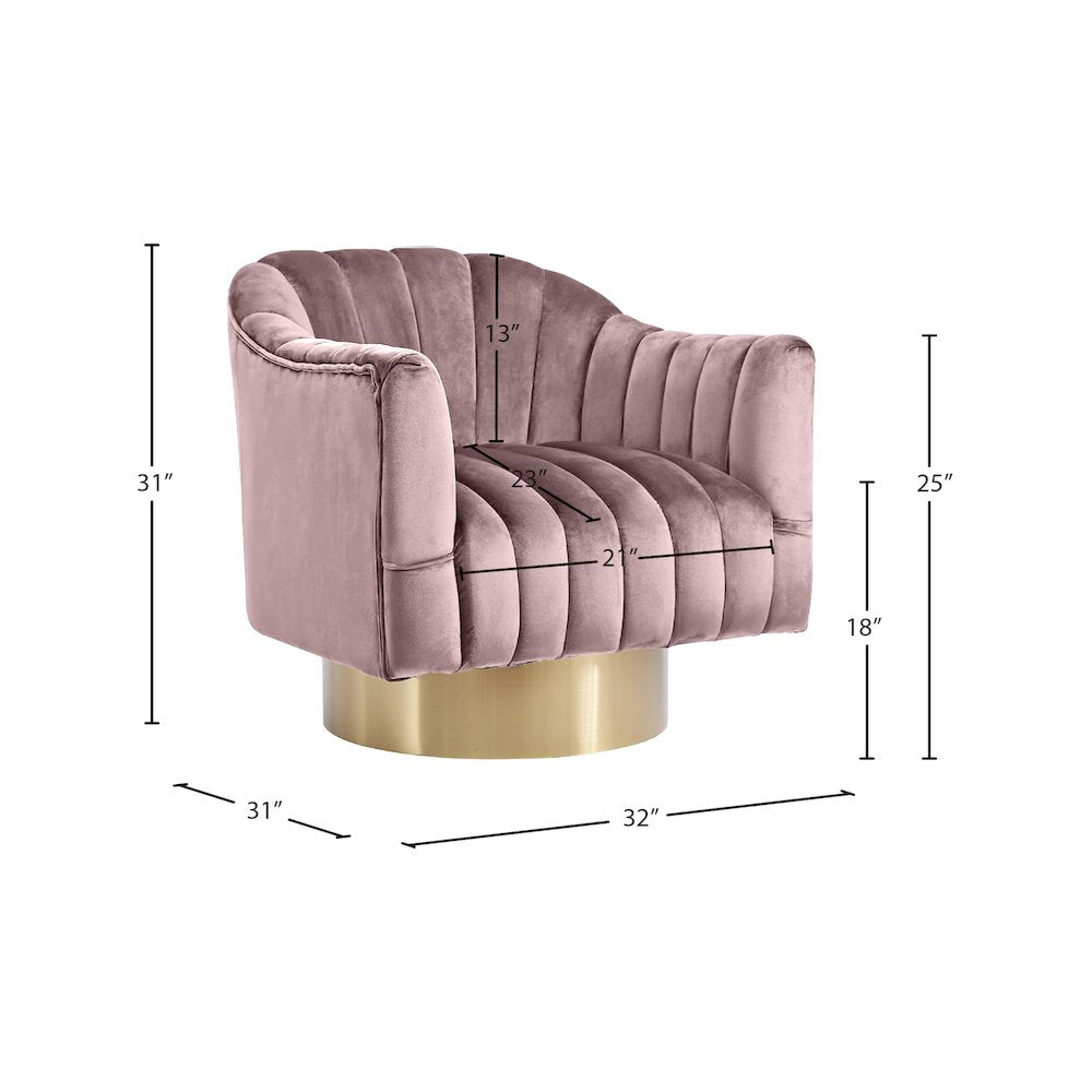 Farrah Pink Velvet Accent Chair