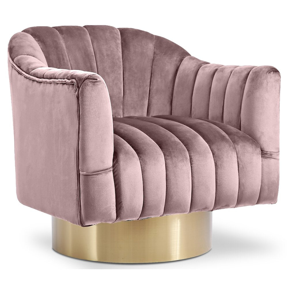 Farrah Pink Velvet Accent Chair