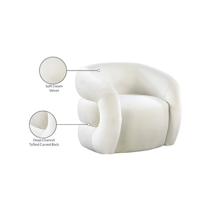 Roxbury Cream Velvet Accent Chair
