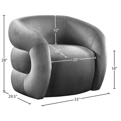 Roxbury Grey Velvet Accent Chair
