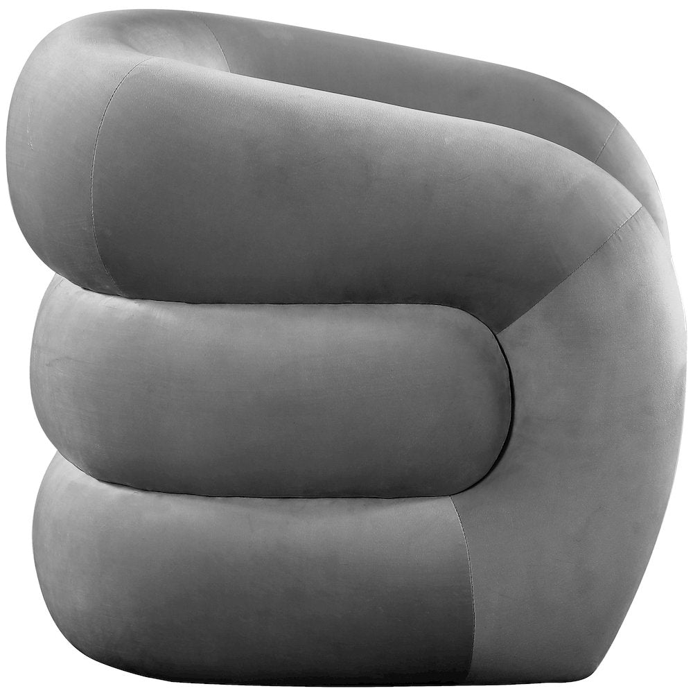 Roxbury Grey Velvet Accent Chair