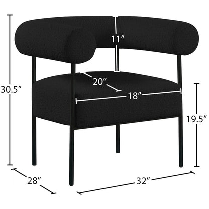 Blake Black Boucle Fabric Accent Chair