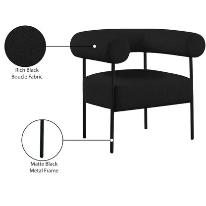Blake Black Boucle Fabric Accent Chair