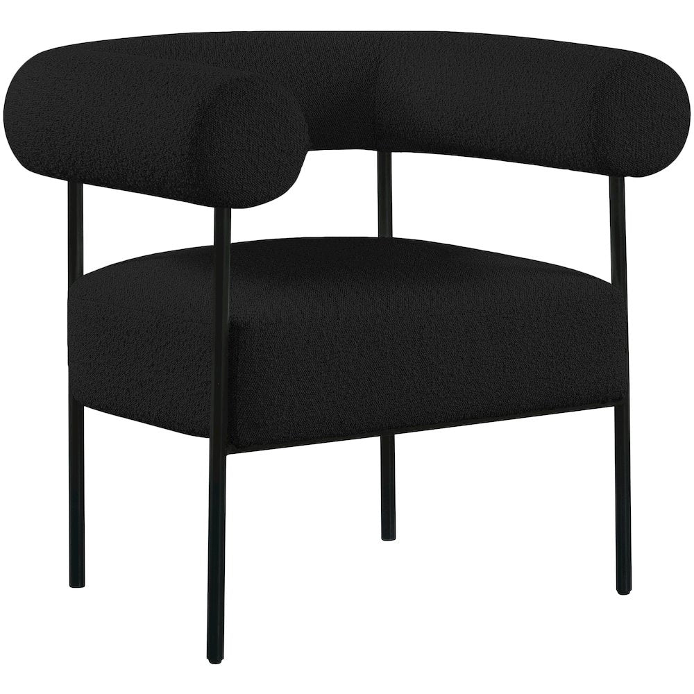 Blake Black Boucle Fabric Accent Chair