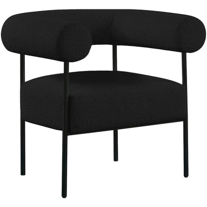 Blake Black Boucle Fabric Accent Chair