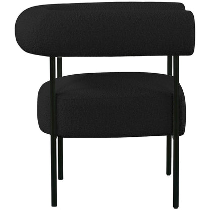 Blake Black Boucle Fabric Accent Chair