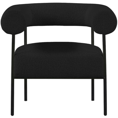 Blake Black Boucle Fabric Accent Chair