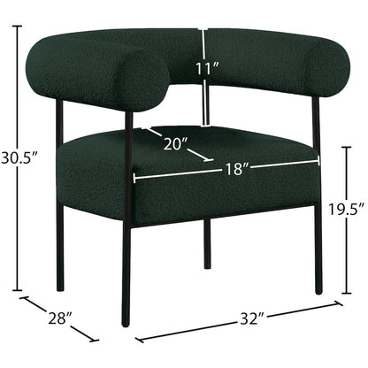Blake Green Boucle Fabric Accent Chair