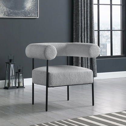 Blake Grey Boucle Fabric Accent Chair