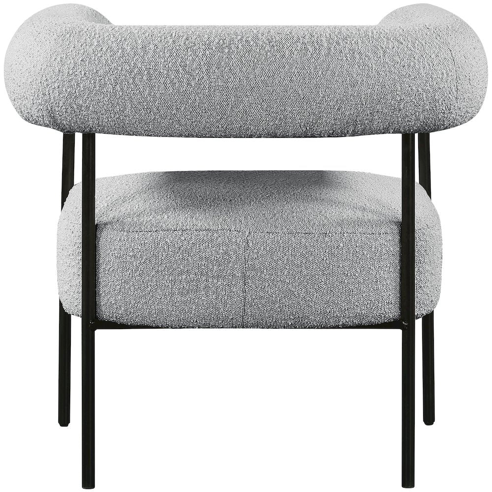 Blake Grey Boucle Fabric Accent Chair