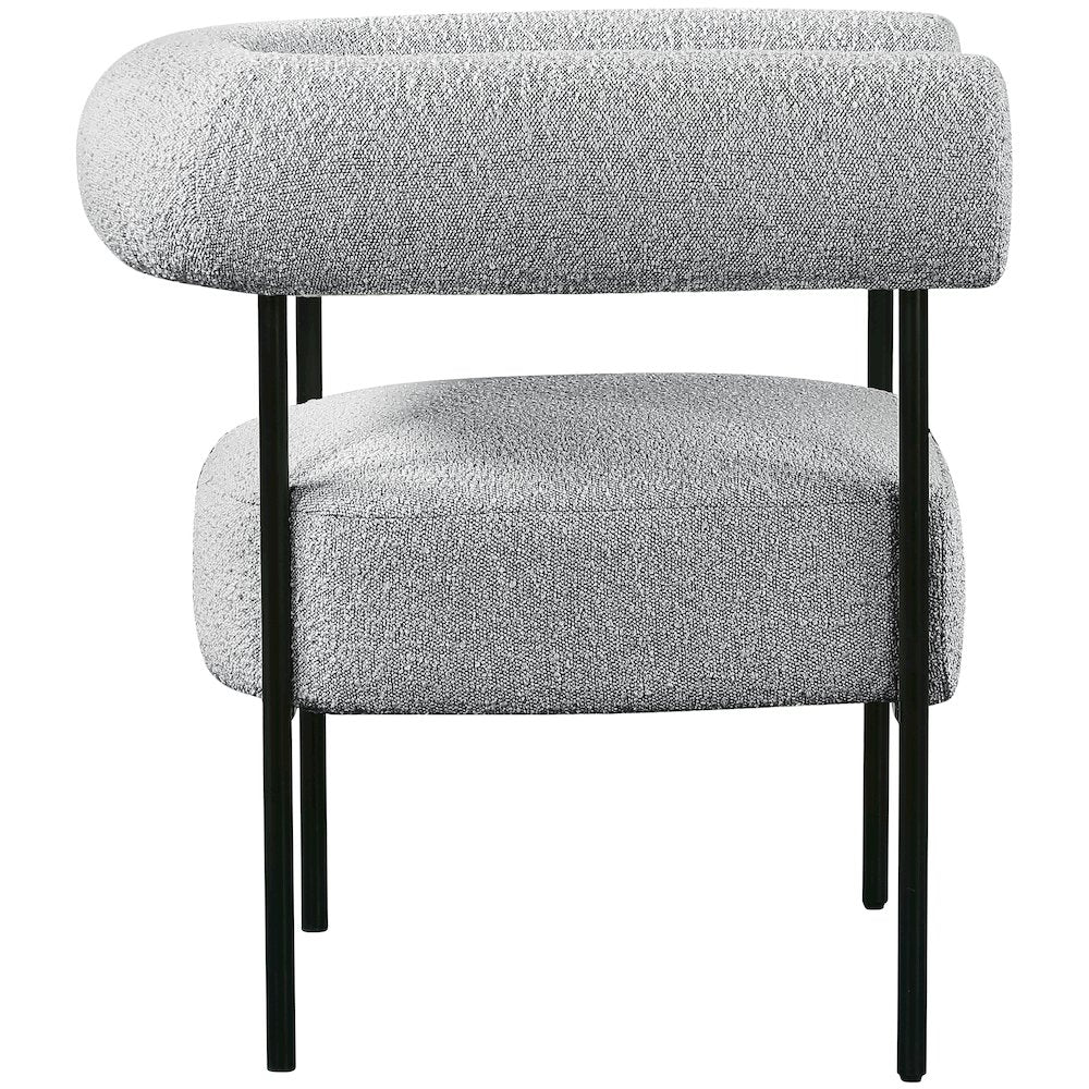 Blake Grey Boucle Fabric Accent Chair