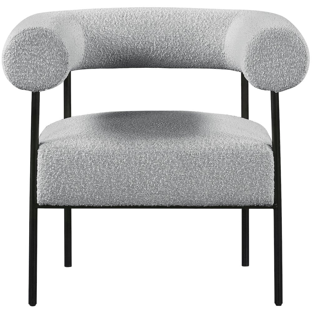 Blake Grey Boucle Fabric Accent Chair