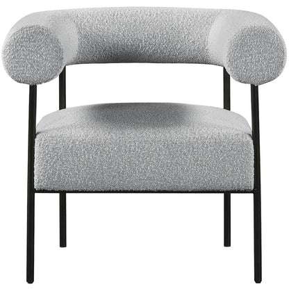 Blake Grey Boucle Fabric Accent Chair