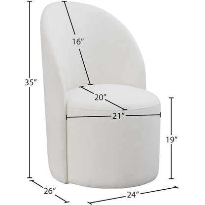 Hautely Cream Boucle Fabric Accent Chair