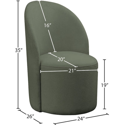 Hautely Green Boucle Fabric Accent Chair