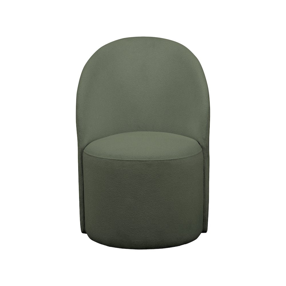 Hautely Green Boucle Fabric Accent Chair