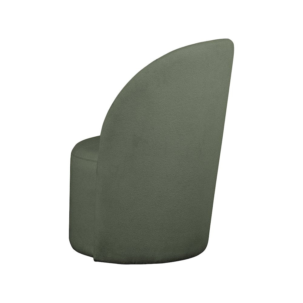 Hautely Green Boucle Fabric Accent Chair