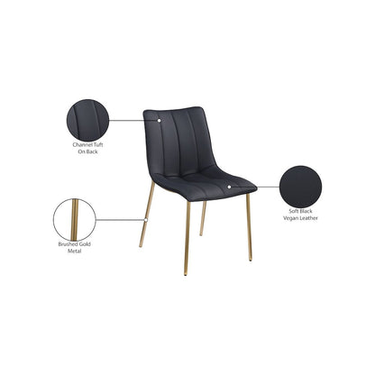 Isla Black Vegan Leather Dining Chair, Set of 2